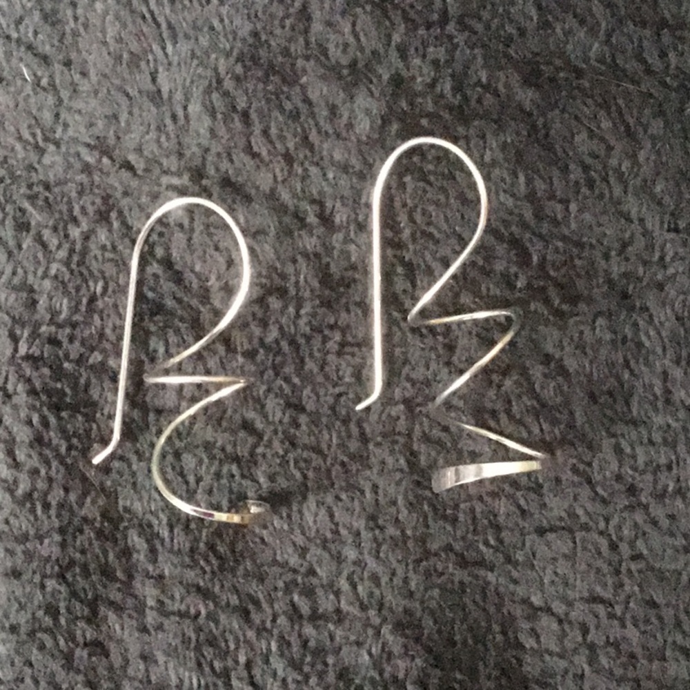 Silver corkscrew earrings